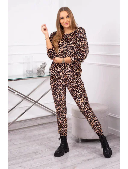 Dámska súprava s leopardím vzorom v béžovej farbe - Kesi Dámska súprava s leopardím vzorom v béžovej farbe - Kesi