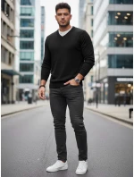 Pánský černý svetr s výstřihem do V Dstreet model 21993982 - FashionStreet Pánský černý svetr s výstřihem do V Dstreet model 21993982 - FashionStreet