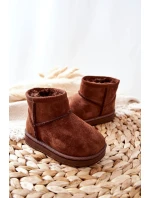 Dziecięce Ocieplane Botki Śniegowce Brązowe Gooby