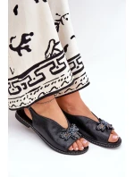 Lesklé Dámské Sandály S Dekorací Plné Černé model 21686853 - Boto