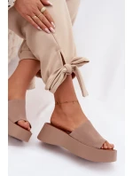 Dámské sandály na platformě tmavě béžové Liorisse