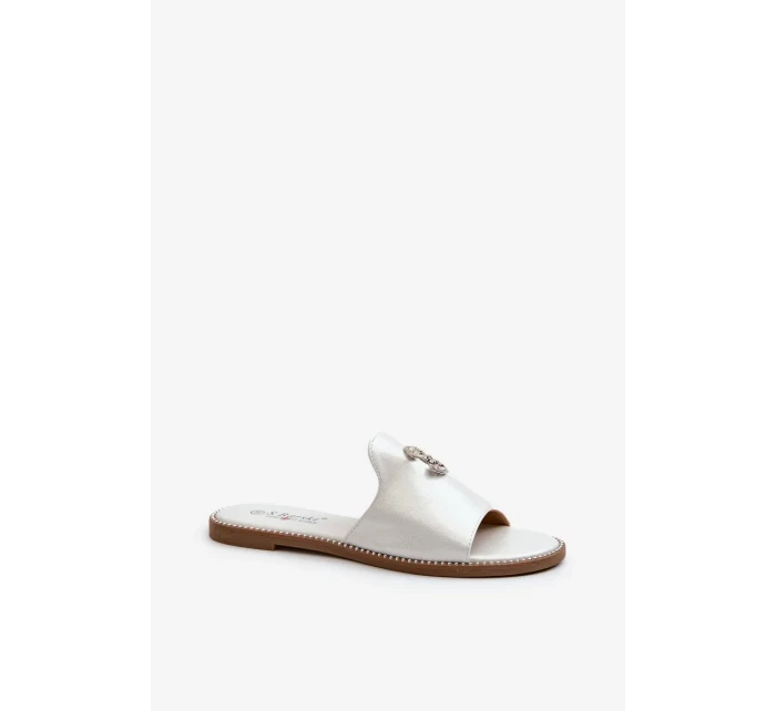 Elegantné dámske lesklé papuče s ornamentom S.Barski Silver