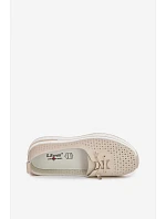 Dámske kožené poltopánky LR61-7044 beige - S.Barski