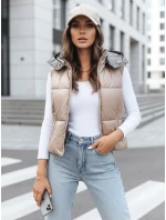 Dámska prešívaná vesta OSHE béžová FashionStreet TY3703