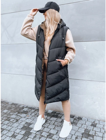 Dámská dlouhá prošívaná vesta černá Dstreet model 21970813 - FashionStreet