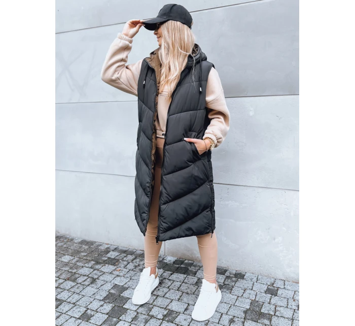 Dámská dlouhá prošívaná vesta černá Dstreet model 21970813 - FashionStreet