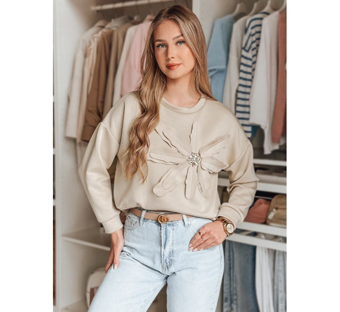 Dámská oversize halenka s květinou light beige Dstreet model 21986564 - FashionStreet