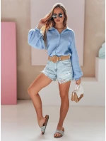 Dámské džínové šortky s páskem ON modré Dstreet model 21987629 - FashionStreet