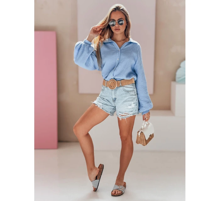 Dámské džínové šortky s páskem ON modré Dstreet model 21987629 - FashionStreet