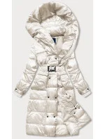 DŁUGA DAMSKA KURTKA Z BEŻOWA model 21244337 - Ann Gissy