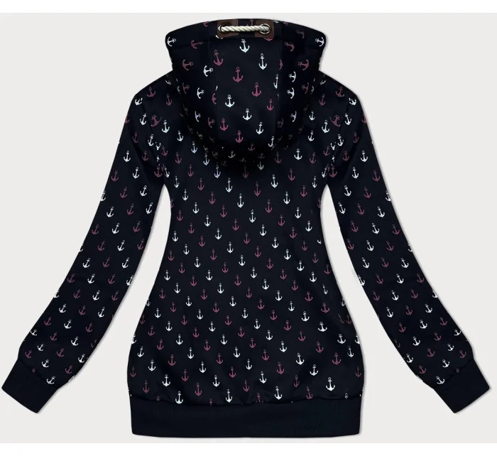 Teplá černá rozepínací mikina se vzorem model 21312108 - 6&8 Fashion