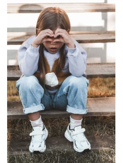 Dziecięce Buty Sportowe Sneakersy Na Rzep Biało-Czarne Ephona