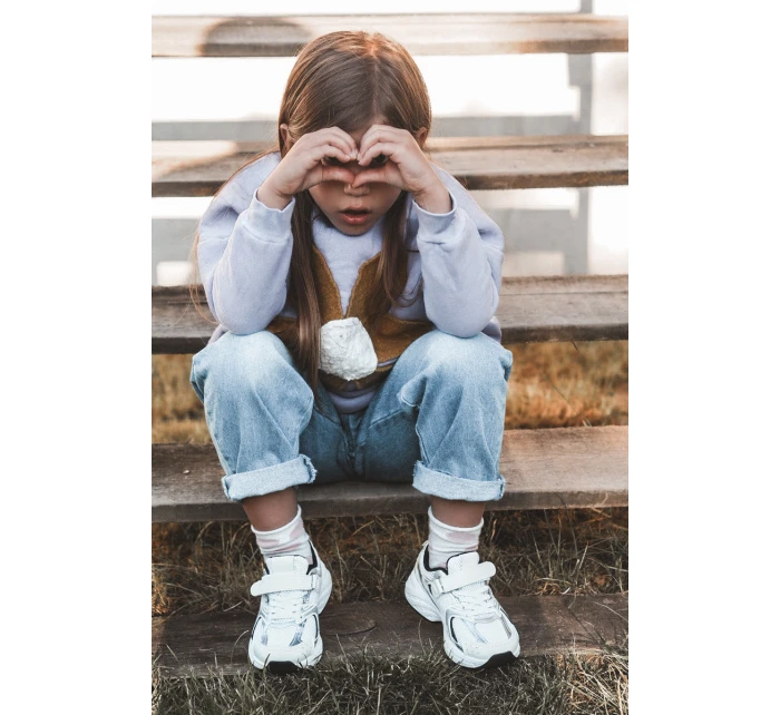 Dziecięce Buty Sportowe Sneakersy Na Rzep Biało-Czarne Ephona Dziecięce Buty Sportowe Sneakersy Na Rzep Biało-Czarne Ephona