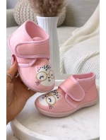 Dětské bačkory na suchý zip růžové Katline