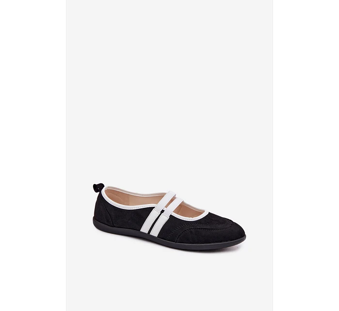 Sportovní baleríny s elastickými pásky Černé Donatella Sportovní baleríny s elastickými pásky Černé Donatella