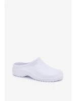 Pánske penové papuče typu drevák - biele