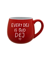 EVERY DEJ IS GUD DEJ - červený keramický hrníček 300 ml