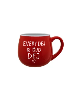EVERY DEJ IS GUD DEJ - červený keramický hrníček 300 ml