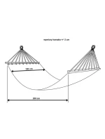 ZÁHRADNÁ HOJDACIA SIEŤ PRE 2 OSOBY 200X150CM S TYČOU A STRAPCOM MIAMI NATURA JUNGLE