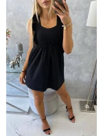 Šaty s volánikmi na bokoch čierne Šaty s volánikmi na bokoch čierne