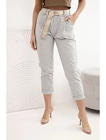 Nohavice Punto s opaskom sivý melanž Nohavice Punto s opaskom sivý melanž