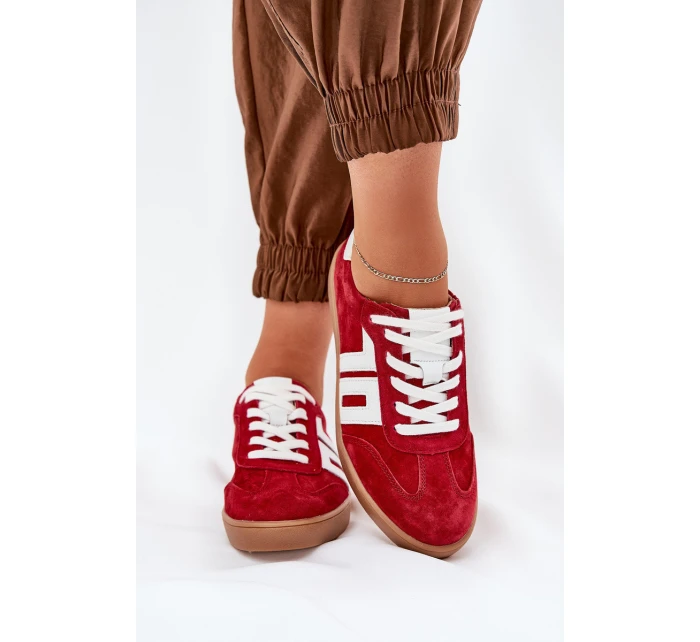 Sneakersy Sportovní Boty Semišové Červené model 21690652 - VINCEZA