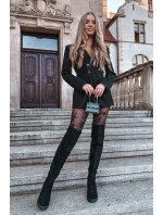 Dámské kozačky nad koleno na  semišová černá model 21757635 - Boto