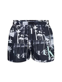 Pánske plavky Tkané nohavičky SHORT DRAWSTRING-PRINT KM0KM009680GL - Calvin Klein