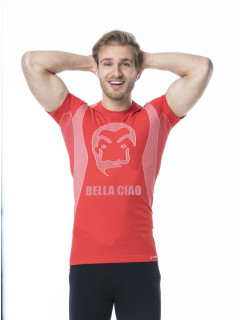 Pánske funkčné tričko s krátkym rukávom IRON-IC - Bella Ciao - červená Farba: Červená, Veľkosť: