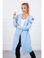 Dlhý kabát s kapucňou modrý Dlhý kabát s kapucňou modrý