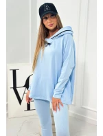 Bavlněná mikina s kapucí + legíny modrý Bavlněná mikina s kapucí + legíny modrý