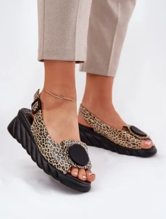 Sandály Z Přírodní Kůže Na  Panterka model 21695674 - Artiker