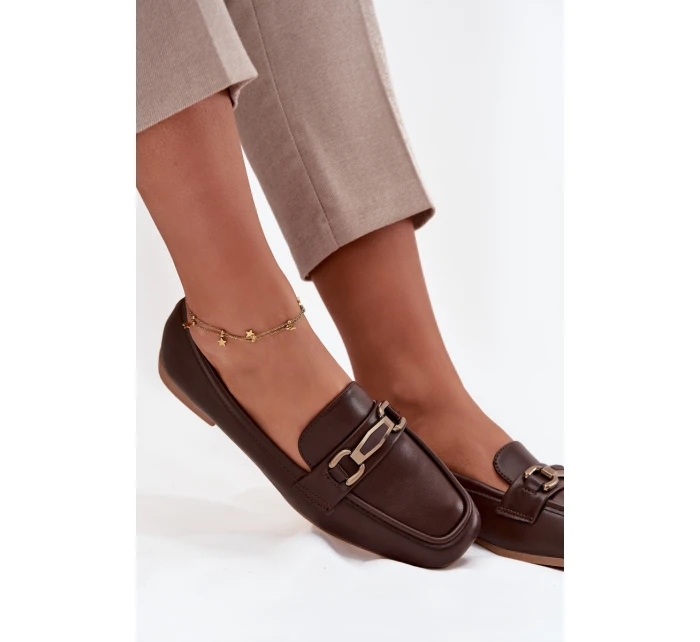 Dámské mokasíny s ozdobou hnědé model 21708991 - Boto Dámské mokasíny s ozdobou hnědé model 21708991 - Boto