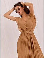 Sukienka IT SK model 22272245 camelowy - FPrice Sukienka IT SK model 22272245 camelowy - FPrice