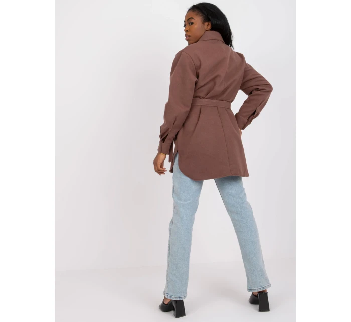 Dámska košeľa-LK-KS-508481.88-hnedá Dámska košeľa-LK-KS-508481.88-hnedá