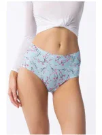Dámske jednoduché maxi nohavičky Sakura Light Blue Pattern - Julimex Dámske jednoduché maxi nohavičky Sakura Light Blue Pattern - Julimex