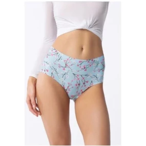 Dámské kalhotky Simple Maxi Sakura Světle modrá  vzor - Julimex