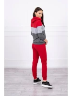 Farebná pruhovaná sada červená+sivá