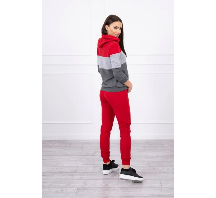 Farebná pruhovaná sada červená+sivá