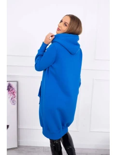 Chrpová dlhá mikina s kapucňou