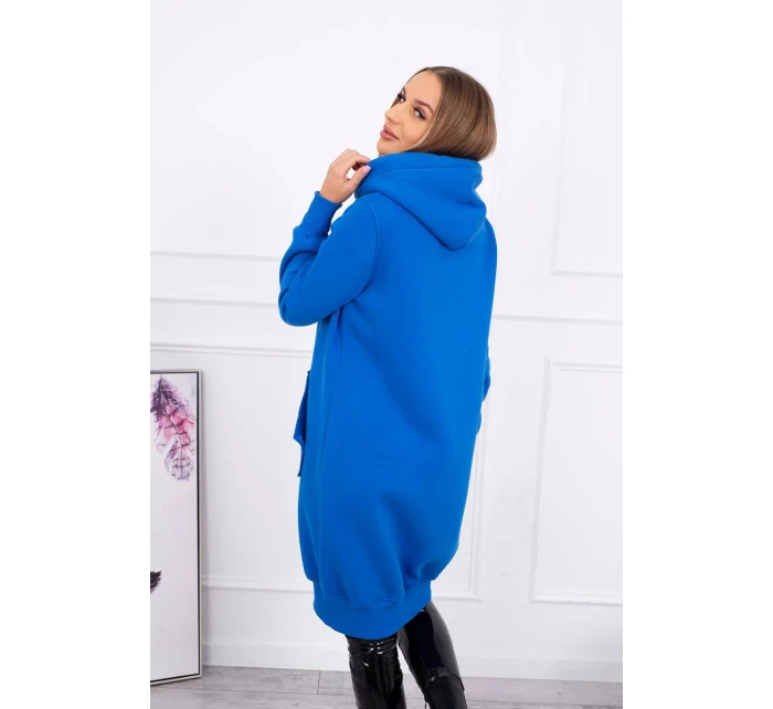 Chrpová dlhá mikina s kapucňou