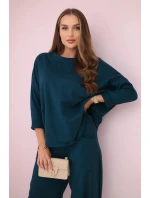 Bavlnená mikina nohavice set navy