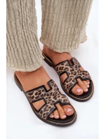 Kožené Ploché Pantofle S Vzorem  Černé model 21697407 - Zazoo