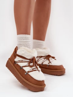 Niskie Śniegowce Na Platformie Z Futerkiem D.Franklin DFSH370011 Camel