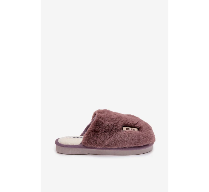Kožešinové dámské pantofle tmavě fialové model 21772486 - Boto Kožešinové dámské pantofle tmavě fialové model 21772486 - Boto