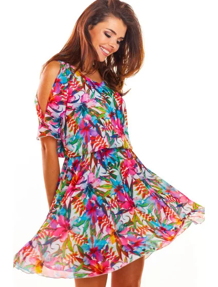 Dámske šaty A295 ružové - Awama Dámske šaty A295 ružové - Awama