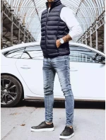 Pánská prošívaná tmavě modrá vesta Dstreet model 21965239 - FashionStreet
