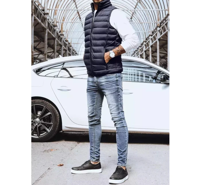 Pánská prošívaná tmavě modrá vesta Dstreet model 21965239 - FashionStreet