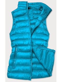 Světle modrá krátká dámská prošívaná vesta model 16279845 - J.STYLE