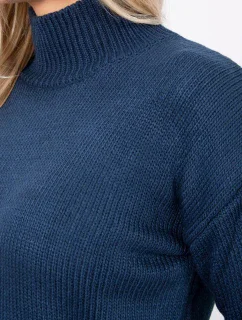 Polovičný sveter s rolákom tmavo modrý